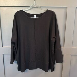 Spanx, Dolman 3/4 Sleeve Sweatshirt- Large, Black